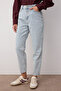 Açık Mavi Yüksek Bel Mom %100 Pamuk Non-Stretch Jeans TWOSS23JE00085 - 13