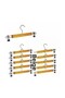 5 Pieces - Clothes Hanger Wooden Hanger with Latch Clothes Hanger - Skirt Hanger with Latch Trouser Hanger - 2