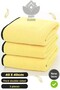 3 Pieces Microfiber Piping Thick Double Sided Car Drying Towel and Polish Cloth 30 X30Cm Yellow-Grey - 5