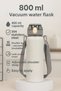 304 L Steel Gray 800 ml Water Bottle with Strap and Straw cin411gr-8 - 6