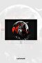 Wolf and Moon Pattern Wall Tapestry Wall Cover Tapestry Suede Textured Fabric - 2