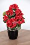 Artificial Flower Potted Geranium Flower 30 cm Red