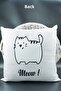 Lettered Throw Pillow Cover Velvet 43x43 Cm Double Sided Letter B Cat Patterned Marriage Proposal Birthday - 2