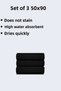3 Pieces Black 50 X 90 cm Microfiber Hand Face Hairdresser Barber Athlete Towel Does Not Retain Stains and Hair Dye - 2