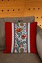 Nature Themed Floral Patterned 4-Piece Digital Printed Throw Pillow Cover in Blue Green Red Yellow Colors - 2