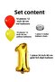 4 Year Old Yellow Red Fan Themed Birthday Set Yellow Red Balloons Gold Foil Number - 2