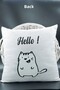 Lettered Throw Pillow Cover Velvet 43x43 Cm Double Sided Letter S Cat Patterned Marriage Proposal Birthday - 2