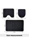 Black Ultra Soft Patterned 3-Piece Toilet Seat Set Bathroom Carpet Mat Set - 6