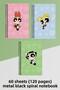 3 Pcs A5 Spiral Notebook with Powerpuff Girls Design (Blossom - Bubbles and Buttercup) - 2