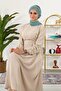 Ready-To-Wear Turban with Low-Cut Neckline and Gold Accessories, Mint Green, Ht-11A - 6