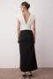 Siyah-Beyaz Renk Bloklu Maxi Boy Elbise TPRSS25EL00315 - 4