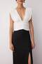 Siyah-Beyaz Renk Bloklu Maxi Boy Elbise TPRSS25EL00315 - 3