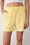 Sarı Müslin Beli Lastikli Yüksek Bel City Boy Şort & Bermuda TWOSS25SR00233 - 3