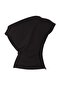 Siyah Kayık Yaka Fitted Toka Detaylı Dokuma Bluz TWOAW26BZ00058 - 6