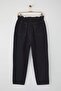 Koyu Mavi Yüksek Bel Beli Lastikli %100 Pamuk Büyük Beden Mom Jeans TBBAW23JE00002 - 7
