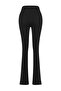 Siyah Flare/İspanyol Paça Yoga Örme Spor Tayt THMAW26TY00011 - 8