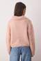 Pembe Oversize/Geniş Kalıp Crop Triko Hırka TWOAW26HI00179 - 4