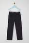 Black 100% Cotton Elastic Waist Boys Straight Denim Jeans Tkdaw26Je00002 - 2