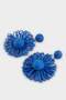 Women's Blue Straw Earrings F0825Axns - 4
