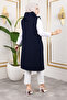 Hooded Quilted Vest Tsd250209 Navy Blue - 5