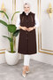 Hooded Quilted Vest Tsd250209 Bitter Brown - 4