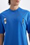 Comfort Fit Crew Neck Back Printed Short Sleeve T-Shirt C5752Ax24Hsbe439 - 6