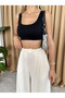 Stone 100% Cotton Side Button Wide Leg Trousers - 3508 - 2