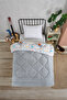 Single Double Sided Luxury Welsoft Elite Quilt Soft Fleece Quilt and Pillowcase Astronaut Gray - 4
