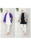 Women's 2-Piece Hijab Sleeveless Set Black Ecru Pleated Underwear Shirt Tunic Blouse - 3