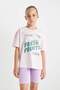 Girl's Relax Fit Crew Neck Printed Short Sleeve T-Shirt D0873A824Hs - 3