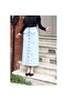 Full-Length Buttoned Hem Pocket Hijab Skirt Antique Dusty Blue - 3