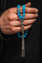 Natural Stone Rosary - Turquoise Agate Stone Natural Large Stone Rosary 10mm - 3