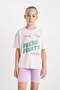 Girl's Relax Fit Crew Neck Printed Short Sleeve T-Shirt D0873A824Hs