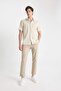 Regular Fit Regular Cut Summer Twill Chino Canvas Trousers with Pockets Straight Leg D1779Ax24Sp - 2
