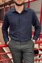 Men'S, Shirt Collar, Regular Fit, Cotton, Linen Woven, Old Money Culture, Embroidery Detailed Shirt G10