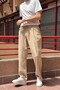 Male, Elastic Waist, Wide Cut, Linen Webbing, Cotton, Pleated Pants 302 - 4