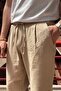 Male, Elastic Waist, Wide Cut, Linen Webbing, Cotton, Pleated Pants 302 - 6