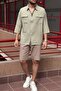 Male, Half Metal Zipper, Shirt Collar, Linen Blend, Woven, Oversize Shirt G12 - 8