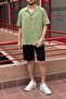 Men'S, Apaş Collar, Oversize, 100% Cotton, Muslin Woven, Short Sleeve Shirt G14