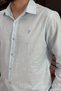 Men'S, Shirt Collar, Regular Fit, Cotton, Linen Woven, Old Money Culture, Embroidery Detailed Shirt G10 - 3