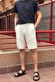Male, Elastic Waist, Regular Fit, Muslin Weaving, 100% Cotton, Summer Shorts-Bermuda 303