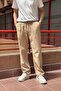 Male, Elastic Waist, Wide Cut, Linen Webbing, Cotton, Pleated Pants 302 - 3