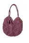 Hand Knitted Tasseled Casual Women's Shoulder Bag Paper String Purple 36X27 - 5