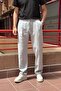 Male, Elastic Waist, Wide Cut, Linen Webbing, Cotton, Pleated Pants 302