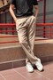 Male, Elastic Waist, Wide Cut, Linen Webbing, Cotton, Pleated Pants 302 - 5