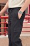 Men'S, Elastic Waist, Ribbed Detail, Cotton, Linen Woven, Regular Fit, Cargo Pocket Pants Inp293 - 3