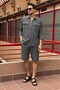 Men, Elastic Waist, Regular Fit, Seersucker Woven Fabric, Linen Blend, Shorts-Bermudas 297 - 8