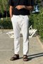 Men, Adjustable Waist, Regular-Fit, Old Money Culture, Cotton, Linen Look Pants 166-1 - 7