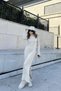 Women's Beige Neck Collar, Slit Detail, Body Fitted, Knitwear Dress - 7