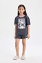 Girls Disney Mickey & Minnie Pajamas Set Short Sleeve Top Shorts C2960A824Sm - 2